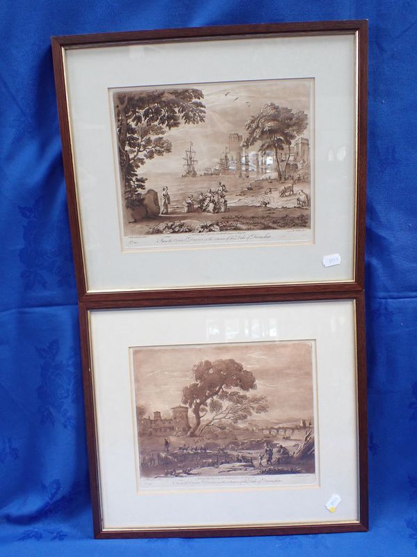 (add to 4134-5 )R. EARLOM, AFTER CLAUDE LORRAINE: A PAIR OF LANDSCAPE ETCHINGS