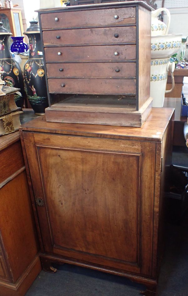 A 19TH CENTURY MAHOGANY CUPBOARD, OF SMALL PROPORTIONS