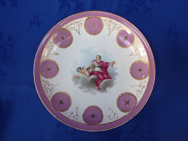 A SEVRES LOUIS PHILLIPE, 'CHATEAU DES TUILLERIES' DISH