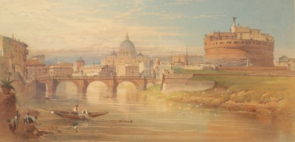 HENRY PARSONS RIVIERE (1811-1888) Rome, looking towards St. Peter's, with the Castel Sant'Angelo