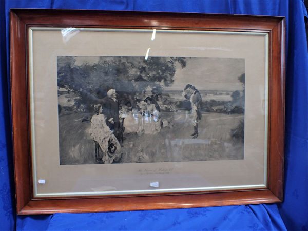 A LARGE EDWARDIAN PRINT PUBLISHED BY BOVRIL LTD.: 'THE VICAR OF WAKEFIELD'