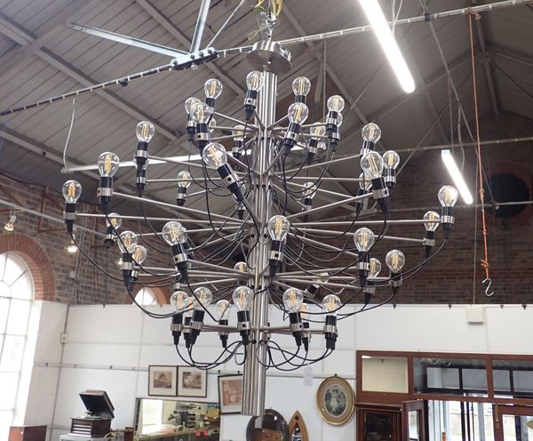 A CONTEMPORARY METAL CHANDELIER