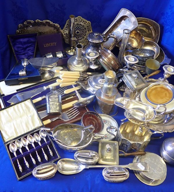 A QUANTITY OF SILVER-PLATED WARE