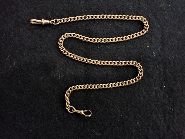 A 9CT GOLD WATCH CHAIN