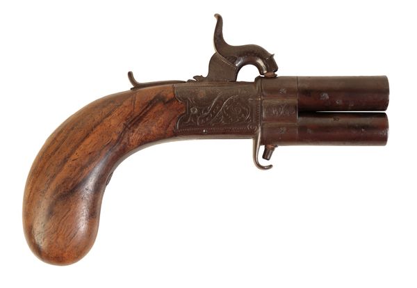 BARSTON & SON OF LEICESTER: AN OVER & UNDER POCKET PISTOL