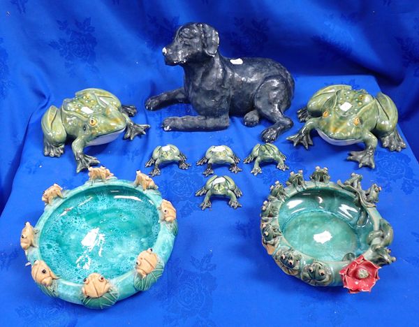 A COLLECTION OF FROG CERAMICS