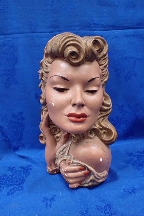 1940s STYLE FASHION PLASTER BUST