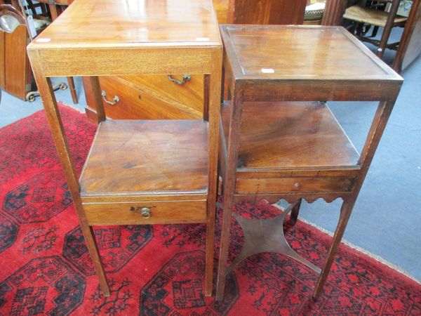 TWO GEORGE III MAHOGANY WASHSTANDS