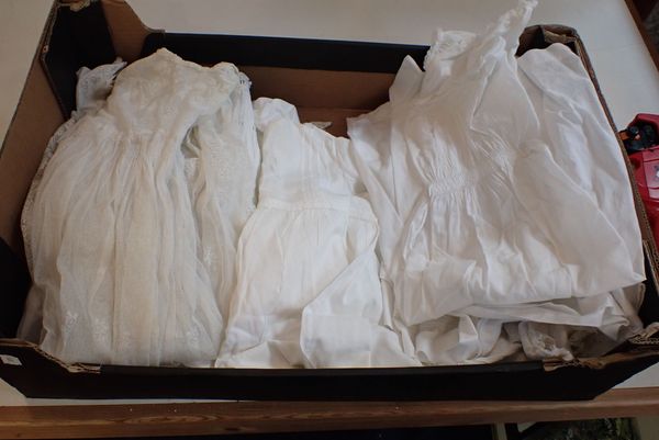 A QUANTITY OF BABY LINEN AND DRESSES