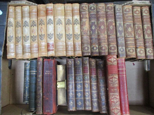 A COLLECTION OF 18TH CENTURY AND LATER LEATHER-BOUND BOOKS