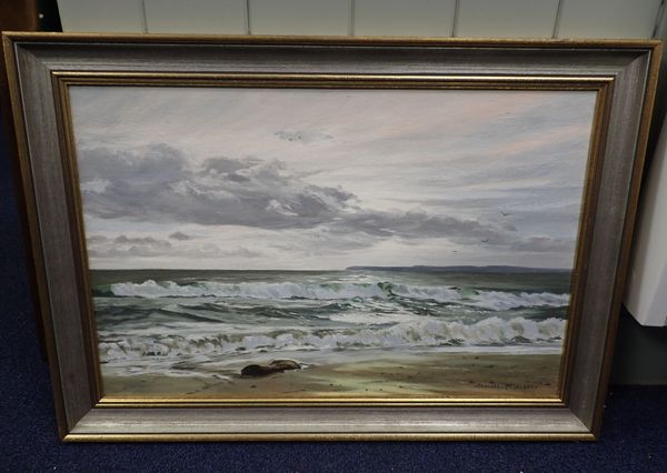 BERNARD P. LAWLOR: SEASCAPE, OIL ON CANVAS