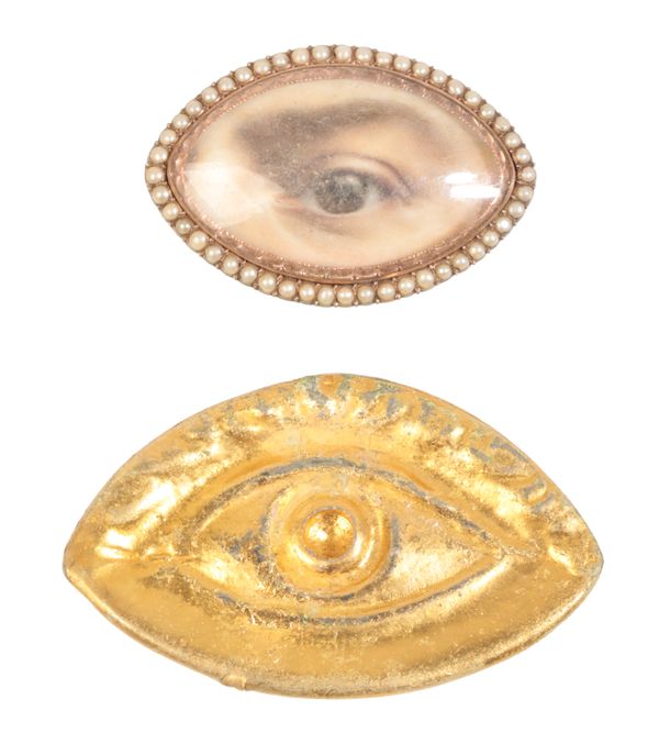 A 19TH CENTURY LOVERS EYE BROOCH