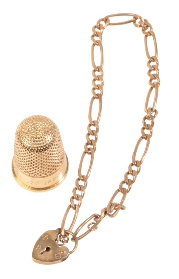 A 9CT YELLOW GOLD CHAIN-LINK BRACELET