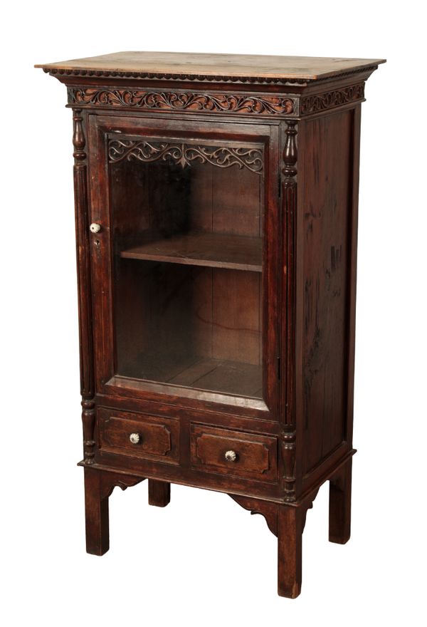 A 19TH CENTURY STAINED WOOD CABINET