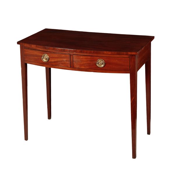 A REGENCY MAHOGANY BOW FRONT SIDE TABLE