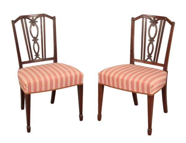 A PAIR OF GEORGE III MAHOGANY OCCASIONAL CHAIRS,