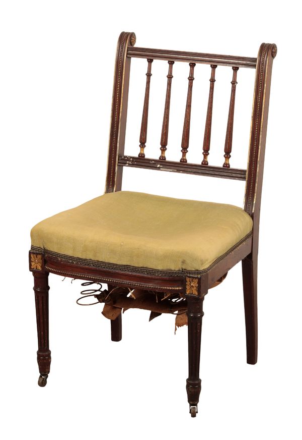 A REGENCY MAHOGANY AND PARCEL-GILT SIDE CHAIR
