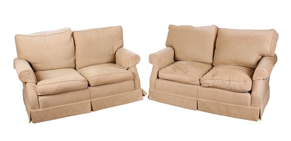 A PAIR OF TWO SEATER SETTEES