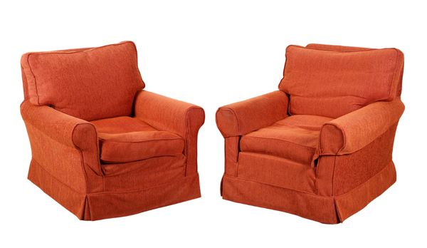 A PAIR OF EASY ARMCHAIRS