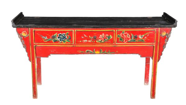 A 20TH CENTURY TIBETAN STYLE ALTAR TABLE