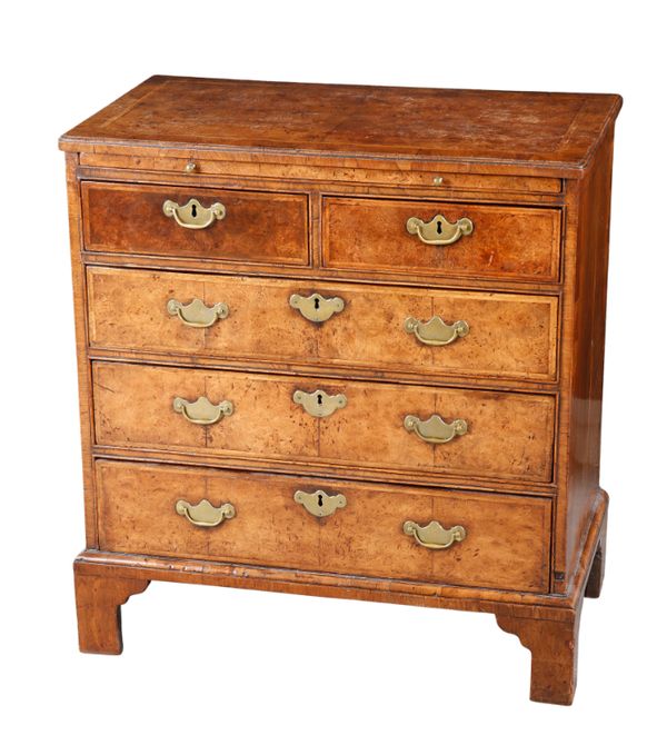 A GEORGE I STYLE WALNUT CHEST OF DRAWERS