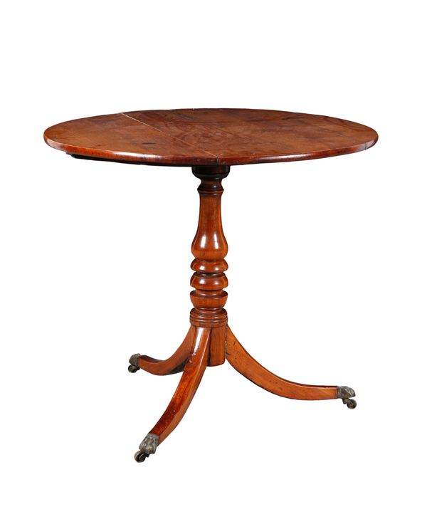 A GEORGE III FRUITWOOD CIRCULAR TRIPOD TABLE