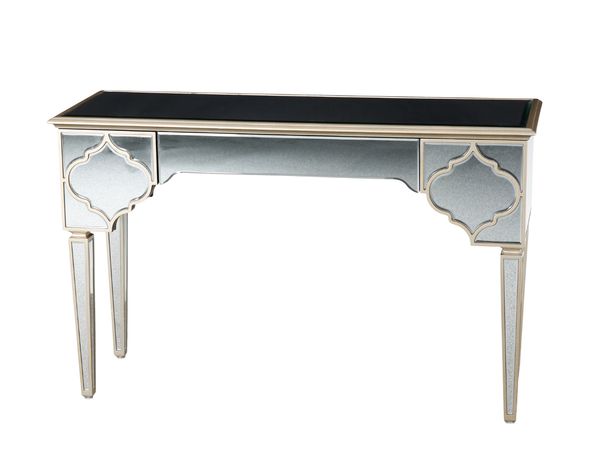 A CONTEMPORARY MIRRORED DRESSING TABLE