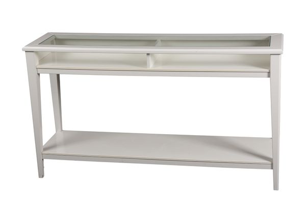 A CONTEMPORARY WHITE-PAINTED SIDE TABLE