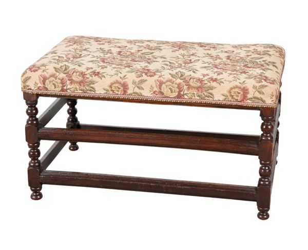 A 17TH CENTURY STYLE OAK FOOTSTOOL