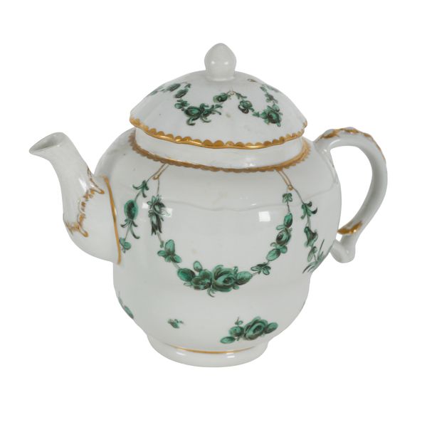 A BRISTOL TEAPOT AND COVER