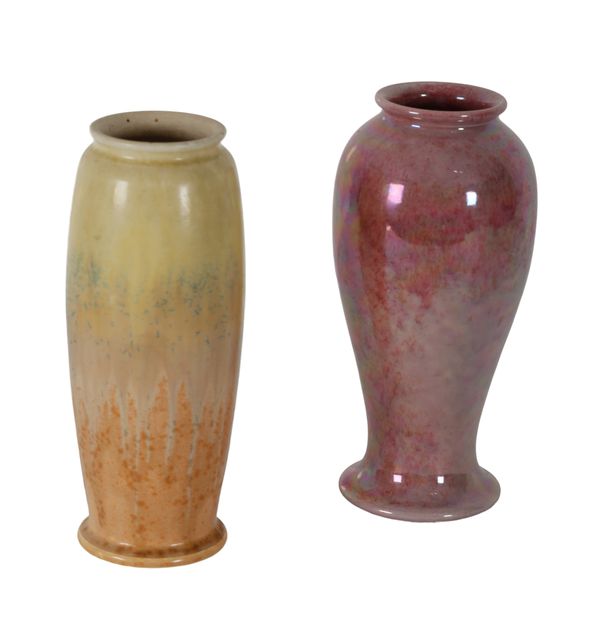 A RUSKIN PINK LUSTRE GLAZED VASE