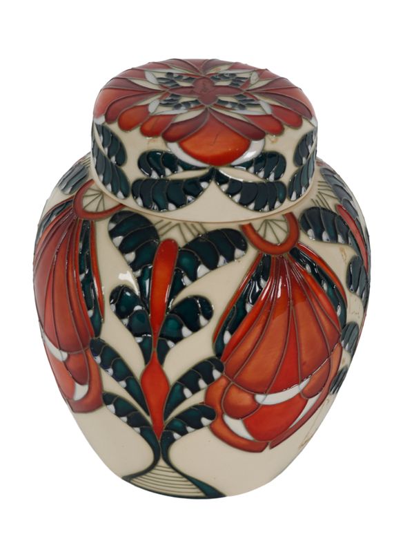 A MOORCROFT GINGER JAR AND COVER