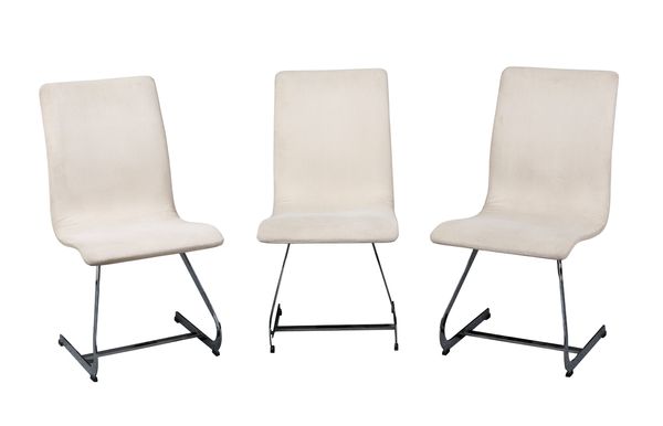 A SET OF SIX MERROW ASSOCIATES CANTILEVERED DINING CHAIRS