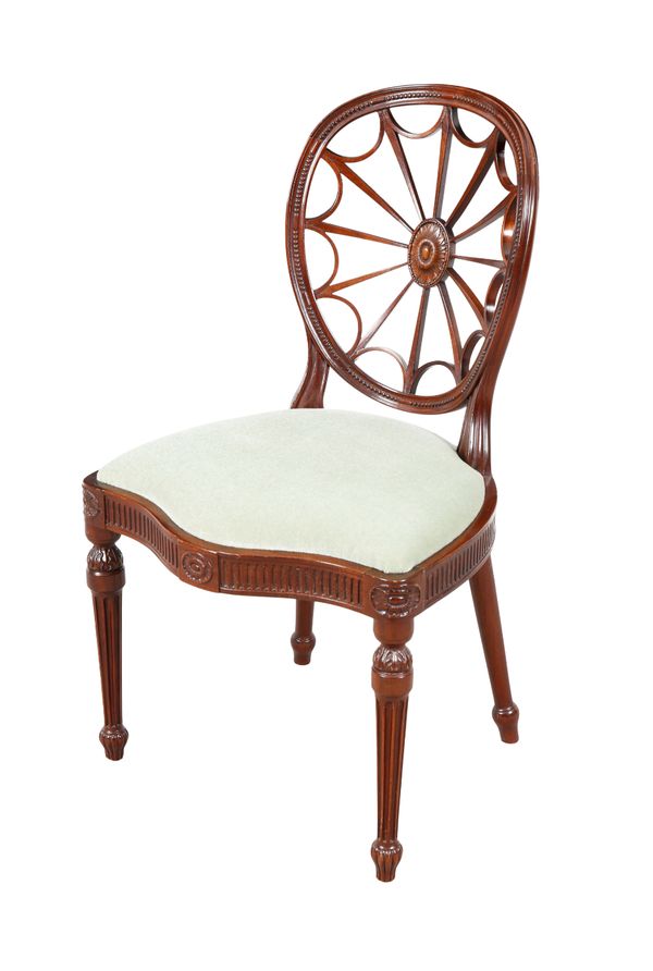 A MAHOGANY CHAIR OF SHERATON REVIVAL DESIGN