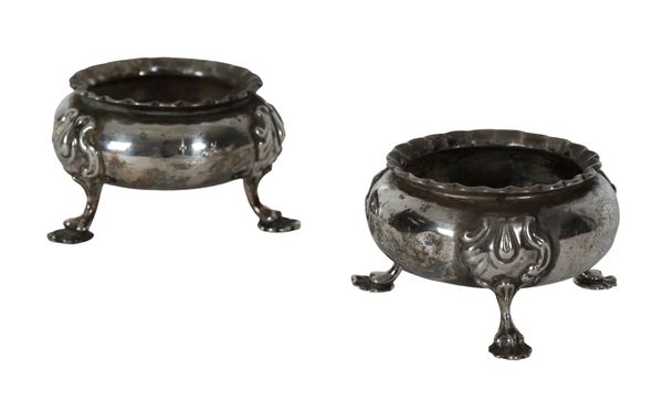 A PAIR OF MATCHED VICTORIAN SILVER SALTS