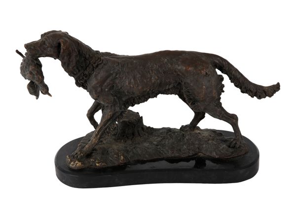 AFTER PIERRE JULE MENE, A PATINATED BRONZE MODEL OF A SETTER