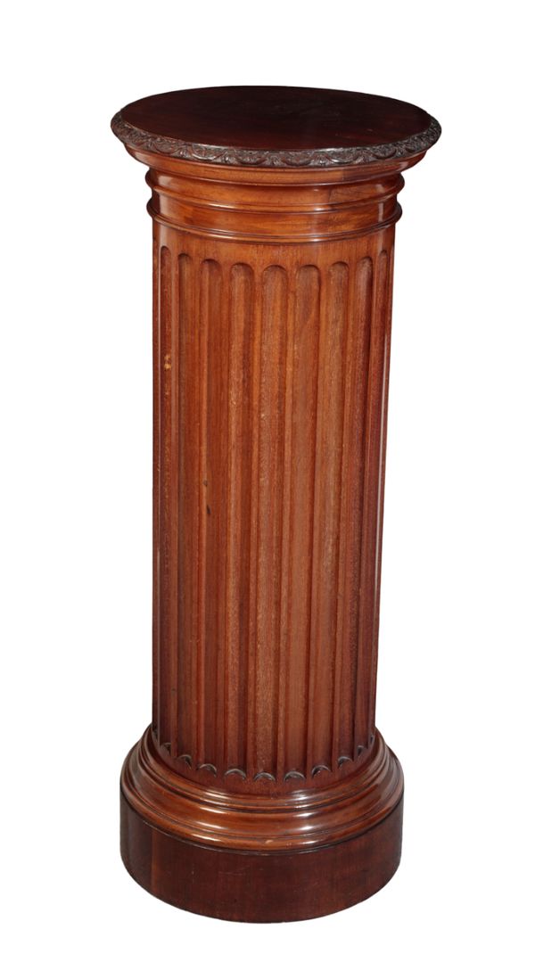 A MAHOGANY PEDESTAL