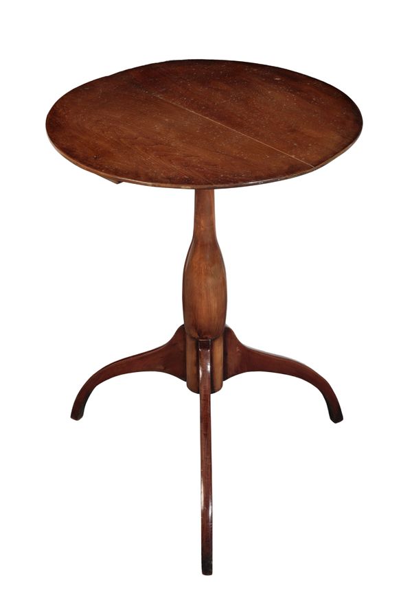 A 20TH FRUITWOOD CIRCULAR TRIPOD TABLE OF GEORGIAN DESIGN