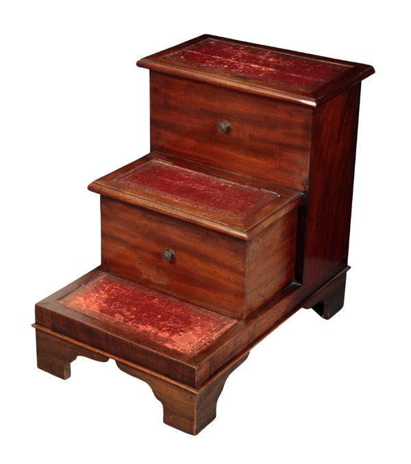 A SET OF GEORGE III MAHOGANY LIBRARY STEPS