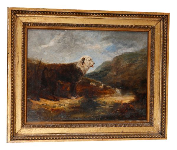 MANNER OF SIR EDWIN HENRY LANDSEER (1802-1873) An Old English Sheepdog in a landscape