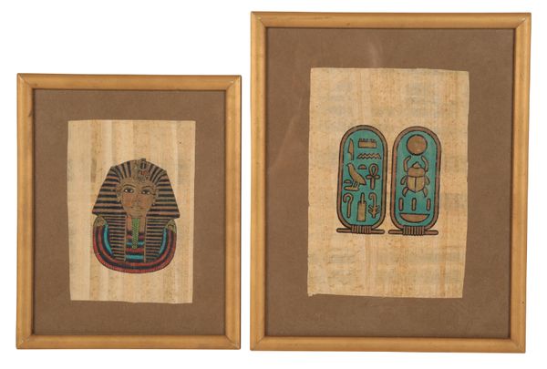 EGYPTIAN SCHOOL, TWO PAINTINGS ON PAPYRUS