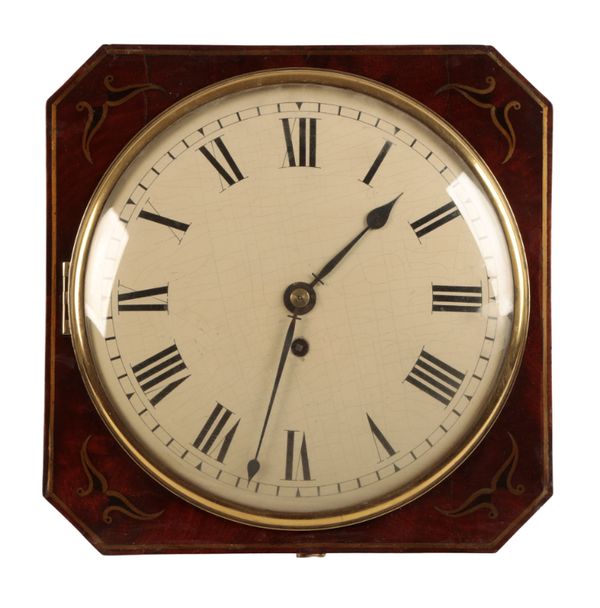 A REGENCY MAHOGANY WALL CLOCK