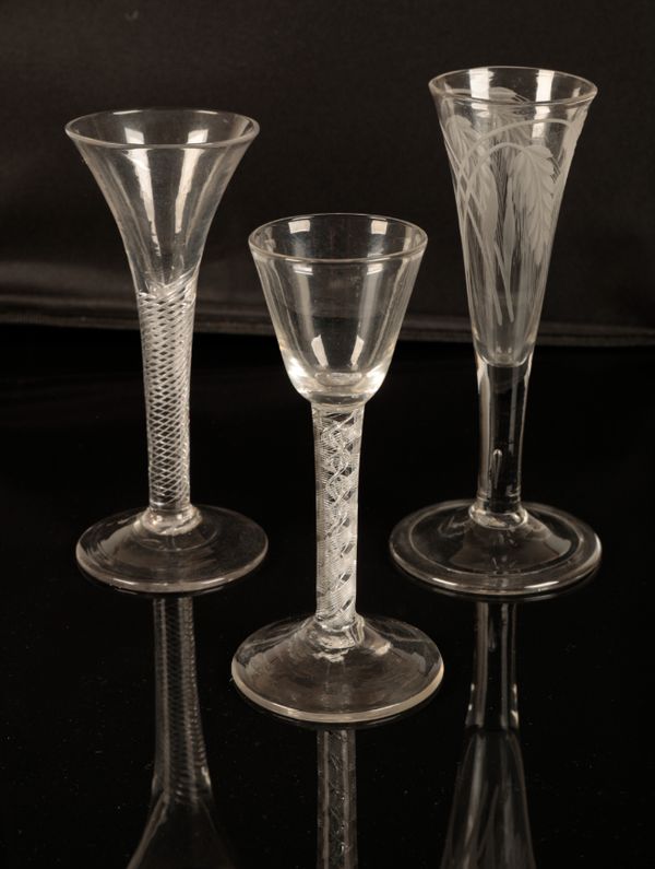 AN 18TH CENTURY WINE GLASS