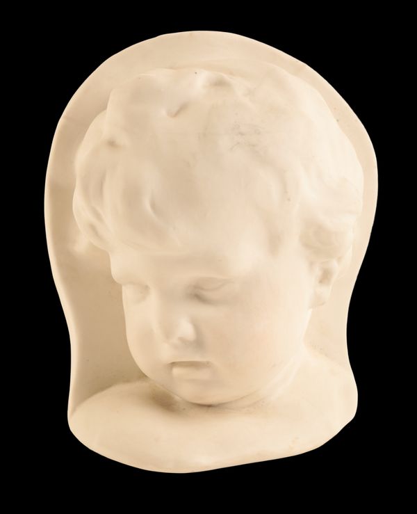 A VICTORIAN PARIANWARE BUST OF A YOUNG BOY