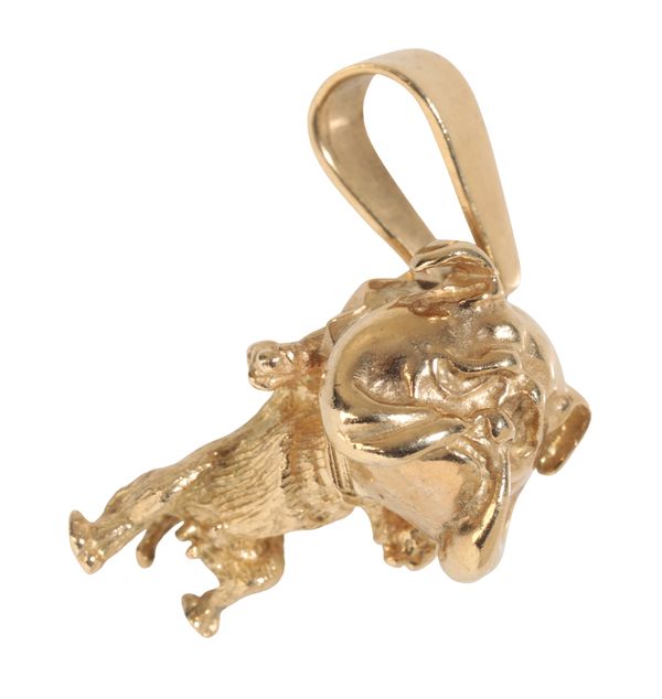 A 9CT GOLD BULLDOG PENDANT