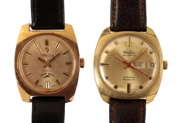 MuDu: A GOLD PLATED GENTLEMAN'S WRISTWATCH