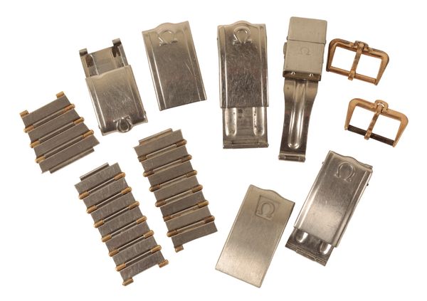 A QUANTITY OF VARIOUS OMEGA WATCH BRACELET PARTS