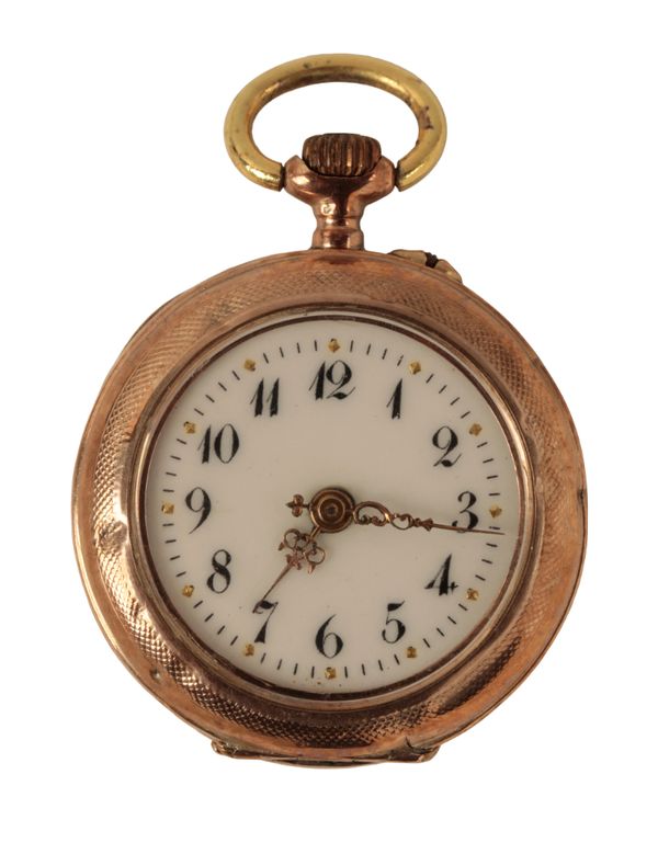 A LADIES' VICTORIAN GOLD FOB WATCH