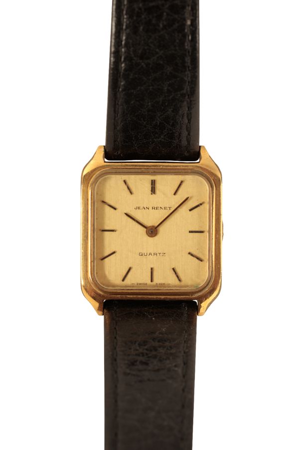 JEAN RENER: A LADY'S GOLD-PLATED WRISTWATCH