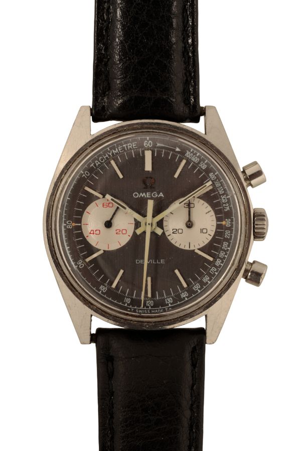 OMEGA DE VILLE: A GENTLEMAN'S STAINLESS STEEL CHRONOGRAPH WRISTWATCH,